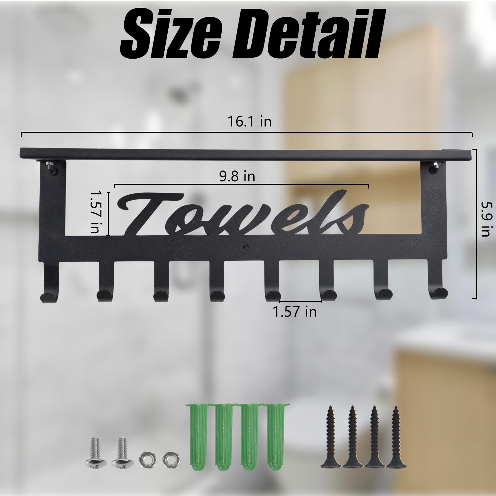 ChezMax eight-hook hanger keeps towels neatly organized and accessible.