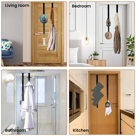 Coat, towel, and bag organization across rooms with one product.