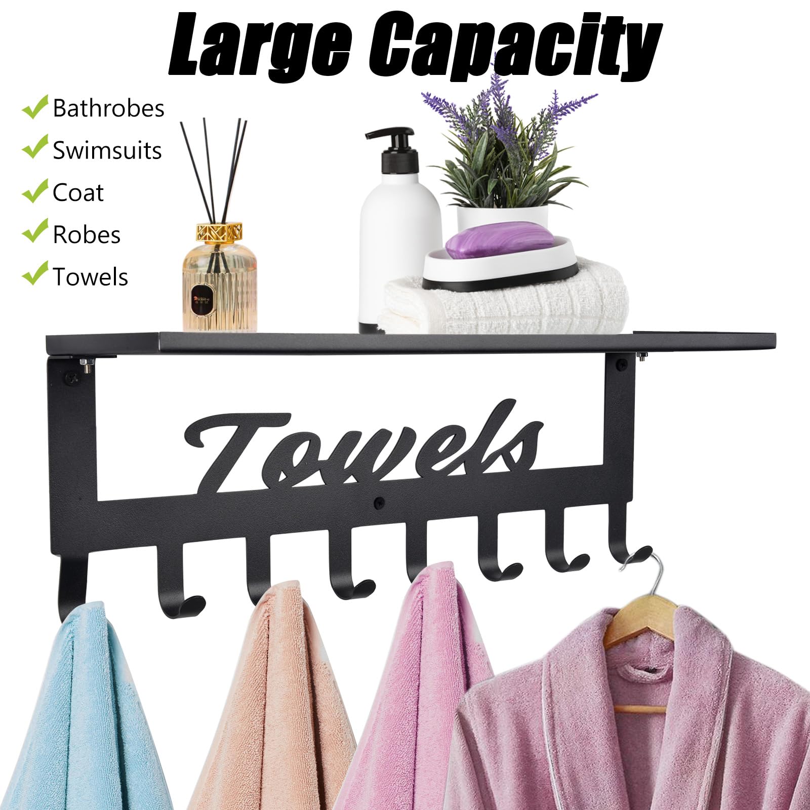 ChezMax metal towel rack demonstrates durability in wet areas.
