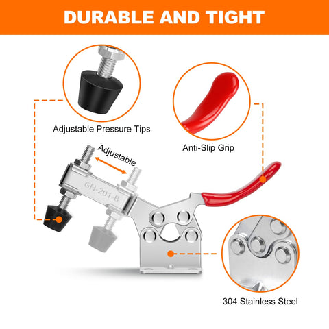 Chfine woodworking jig hold-down clamp demonstrating stable fixture