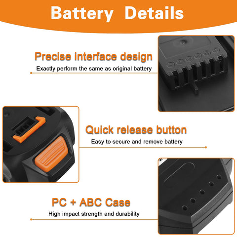 Chgdkjy 2A charger with LED charging indicator for 20V batteries