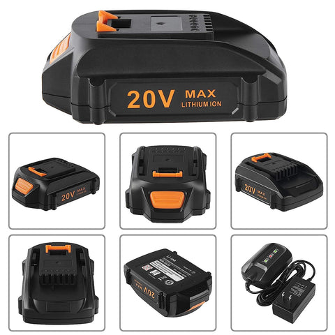Chgdkjy starter kit showing battery and charger for Worx compatibility