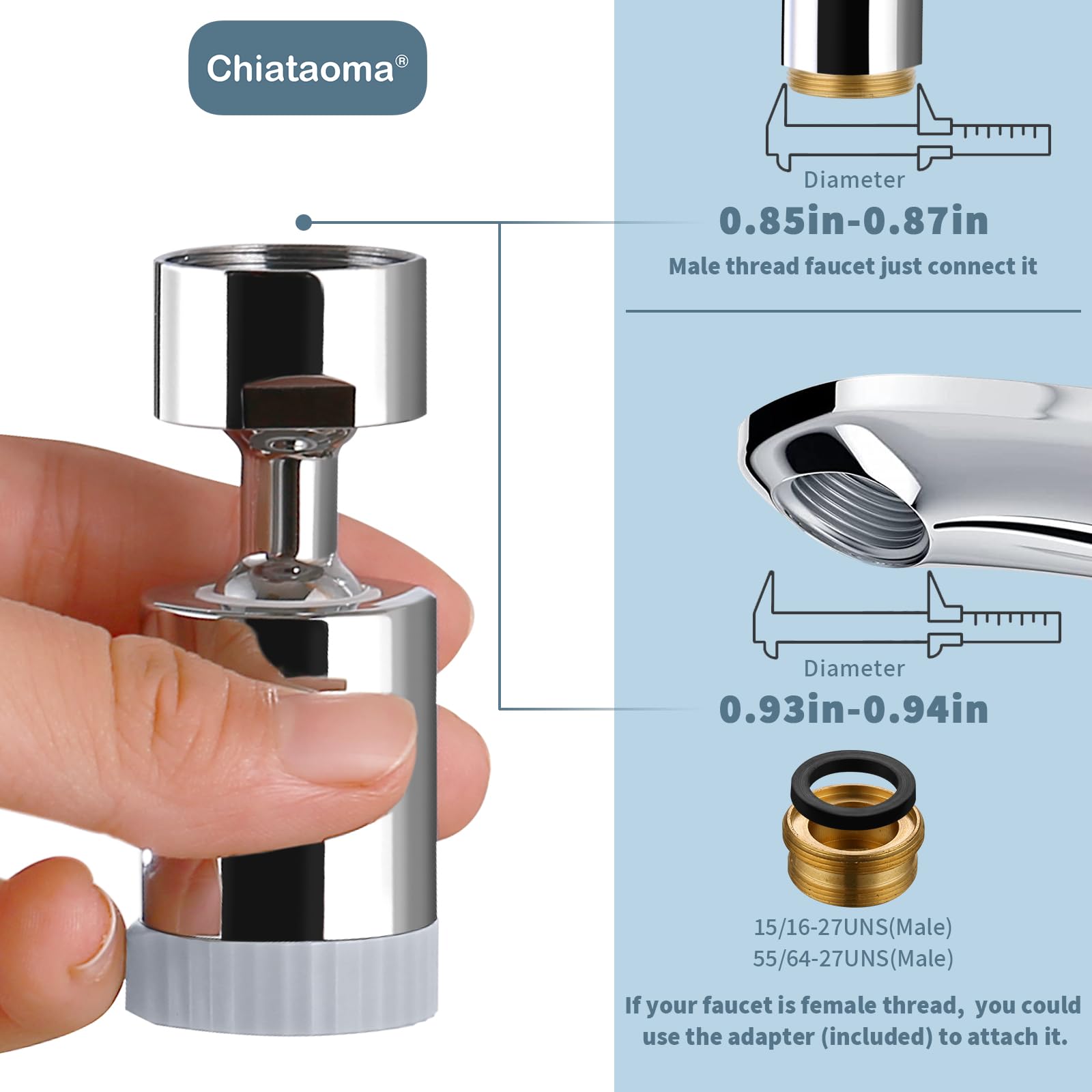 CHIATAOMA easy install aerator requires no tools for quick upgrade.