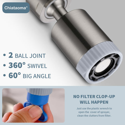 Chiataoma standard thread compatibility for broad faucet use.