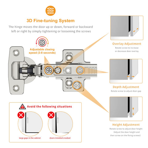 Chibery 4D adjustable hinge for precise alignment.