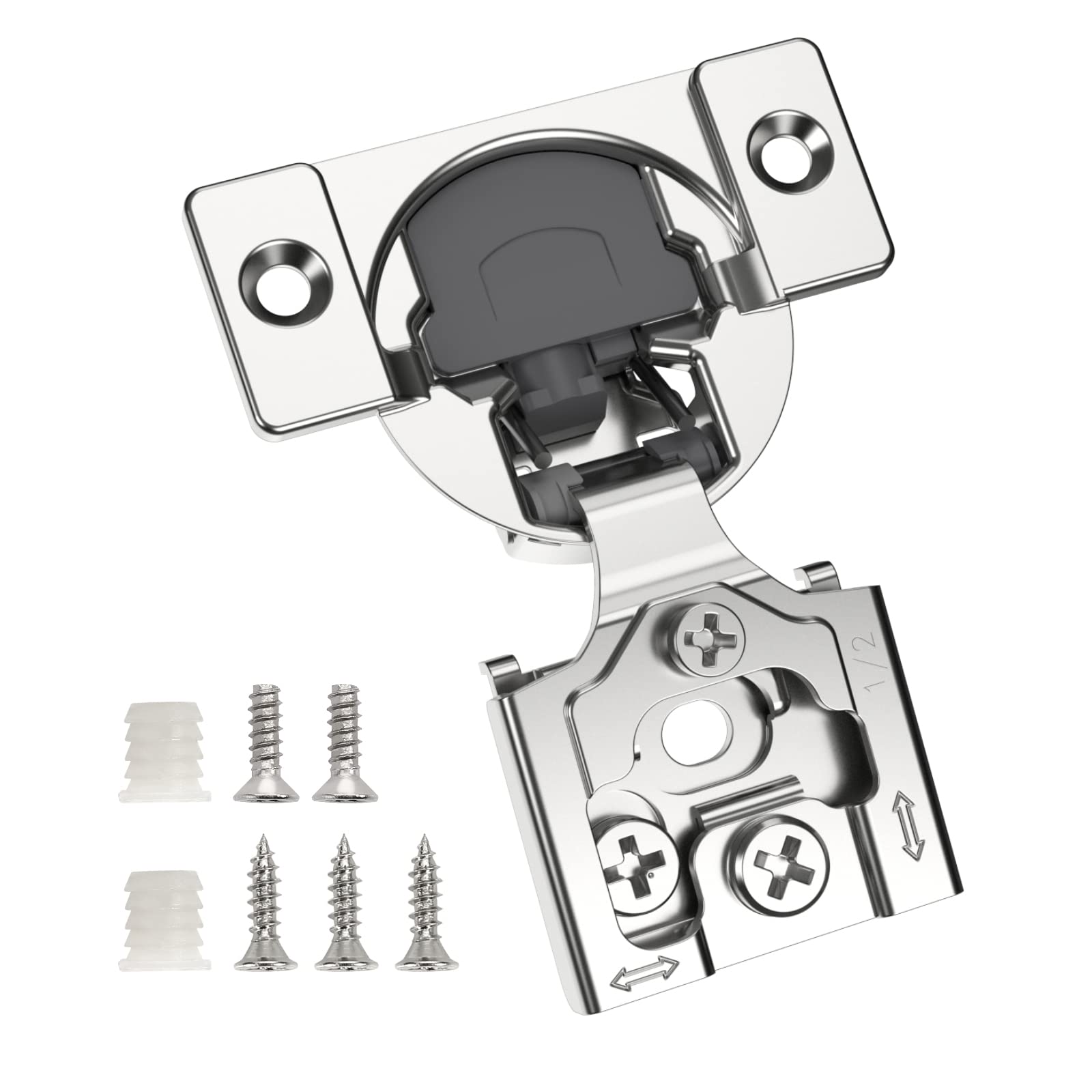 Chibery 50-pack overlay hinge for face-frame cabinets delivers smooth, quiet closing.