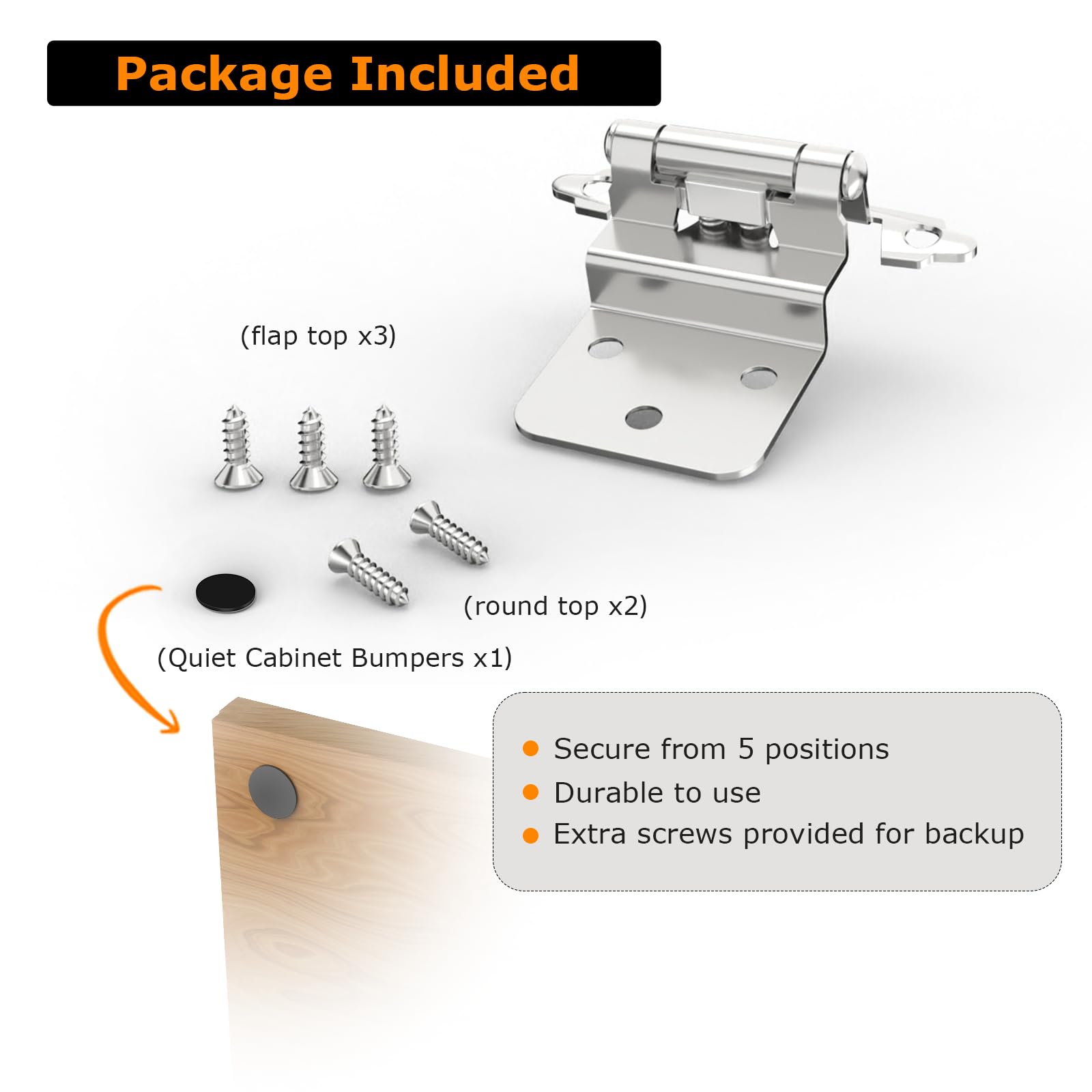 Chibery 50-pack includes screws for quick setup