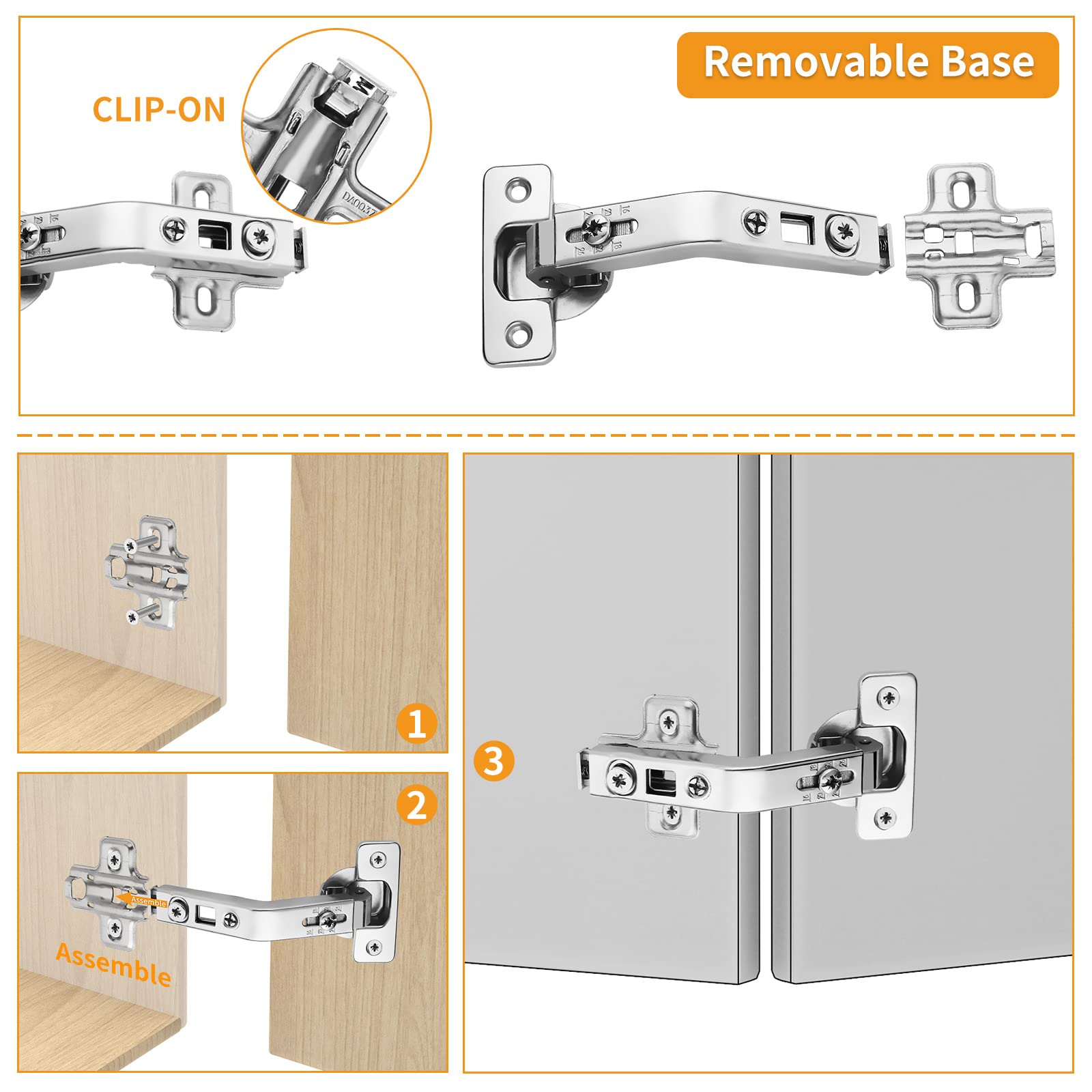 Chibery 6-way adjustable hinge fits different door thicknesses