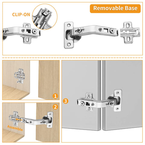 Chibery 6-way adjustable hinge fits different door thicknesses