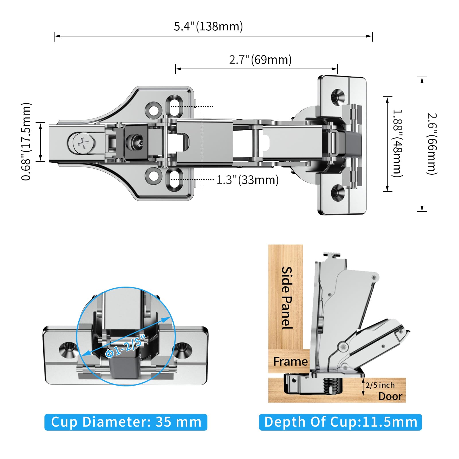 Chibery six-way three-dimensional adjustment for precise alignment