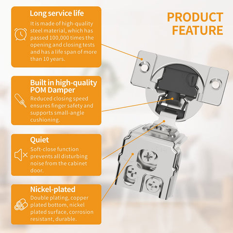 Chibery hinge set includes dowels and screws for quick face-frame installation.