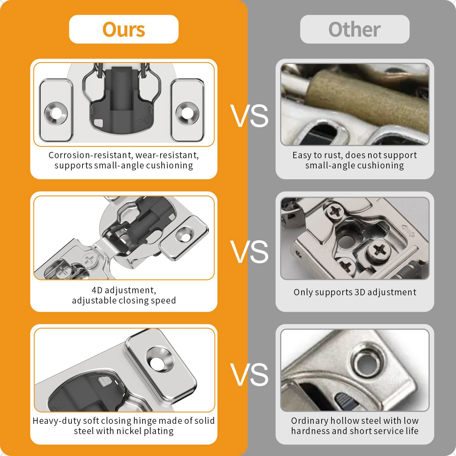 Chibery concealed stainless steel hinge for durable framed cabinets
