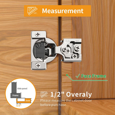 Chibery 35 mm cup hinges fit most face-frame doors.