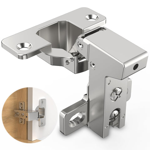 Chibery four-pack face-frame inset hinges, side view for flush door alignment