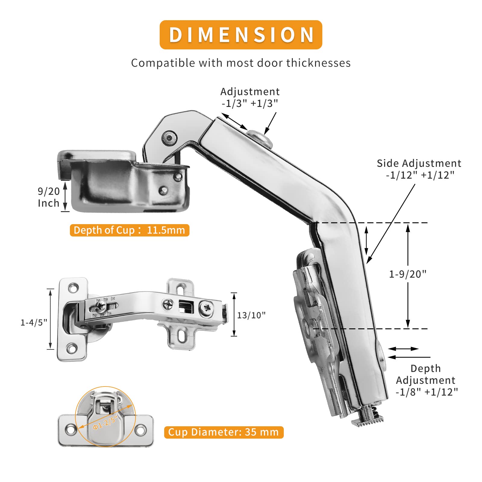 Chibery hinge pack includes screws for quick installation
