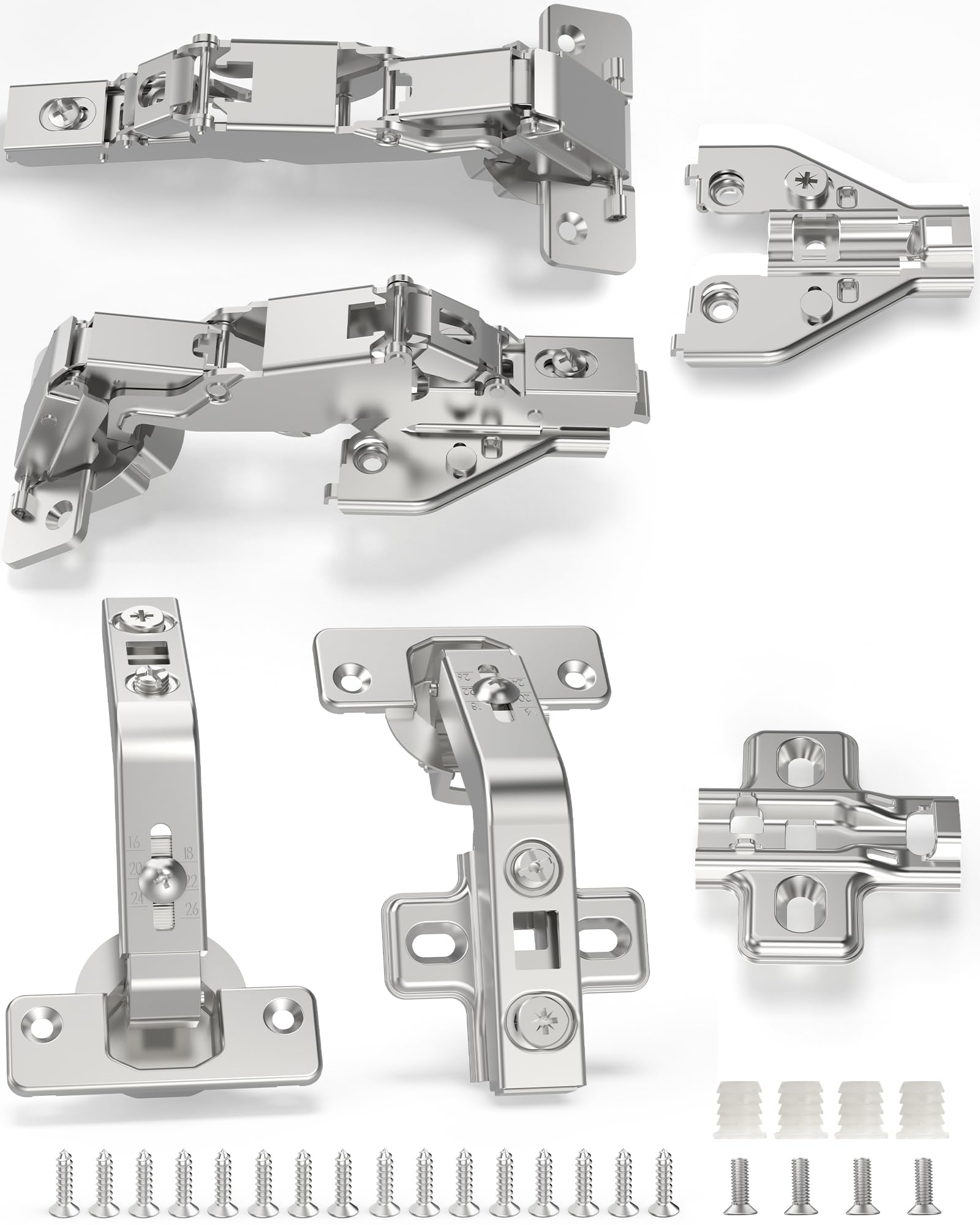 Chibery hinges 135-165 degree kit assembly enables smooth corner access for lazy Susans.