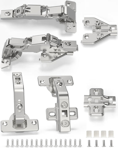 Chibery hinges 135-165 degree kit assembly enables smooth corner access for lazy Susans.