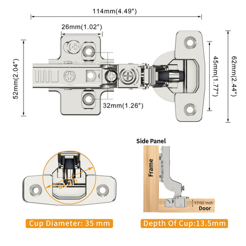 Chibery installation kit with dowels and self-tapping screws