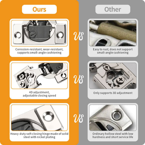 Chibery soft-close damper hinges reduce kitchen noise.