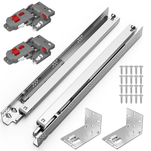 Chibery undermount soft-close drawer slides offering full extension for easy access.