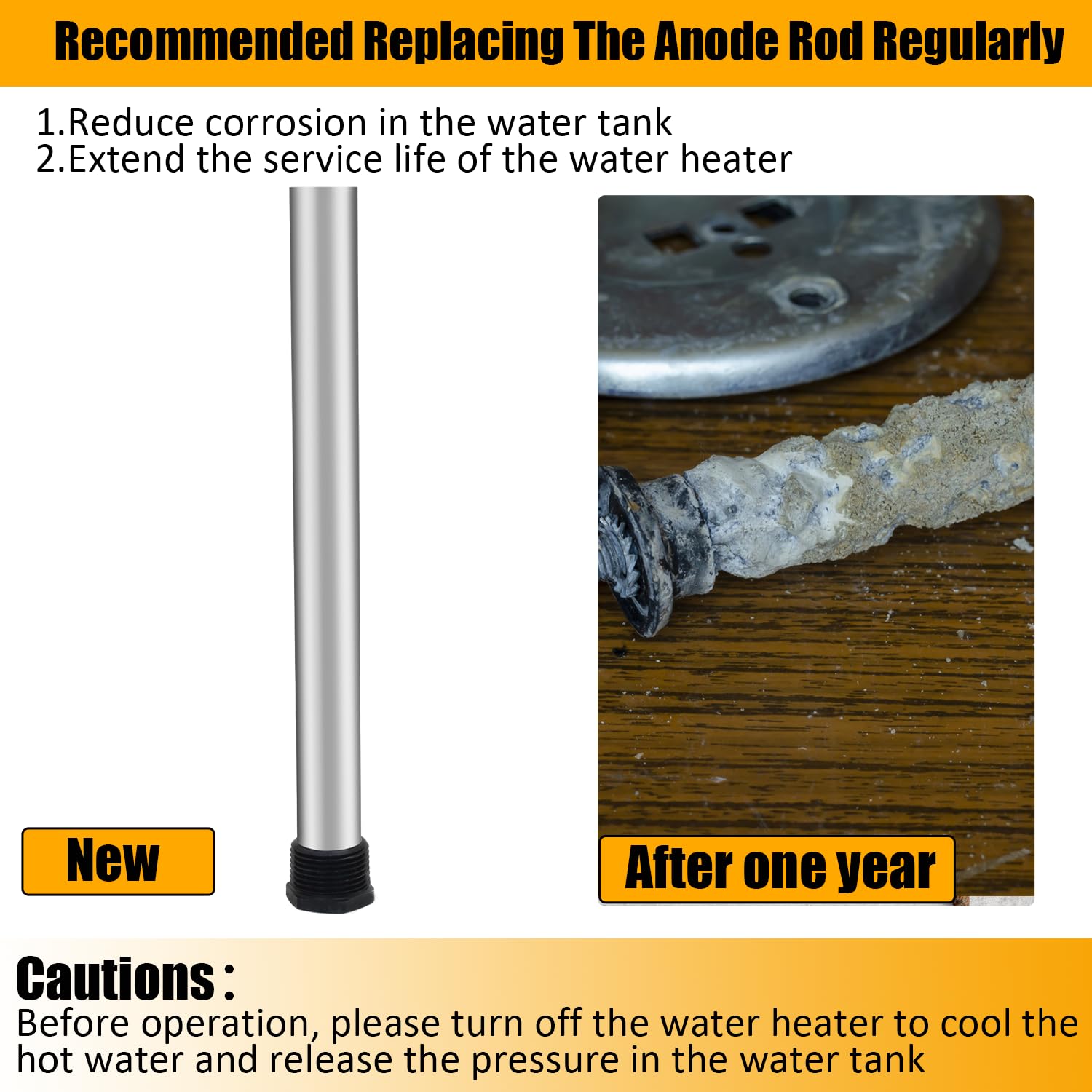 Chicarry hex wrench socket eases removing anode rods during maintenance