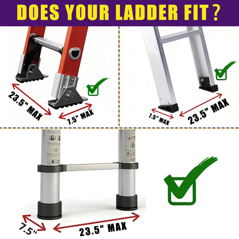 CHICAURA Ladder Leveler Pro wide ladder compatibility fits up to 23.5 inches.