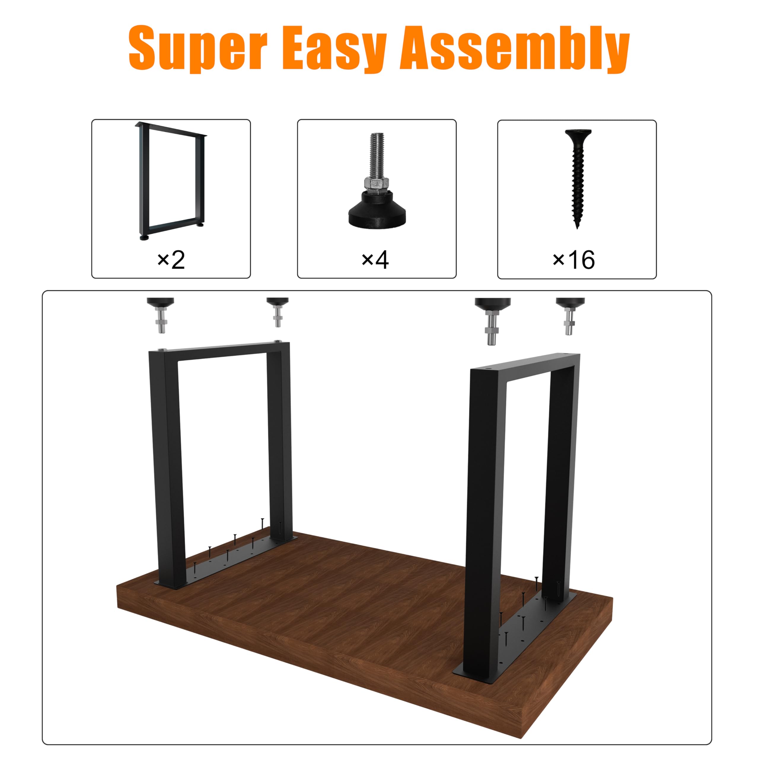 CHICAURA wood-top compatible legs support solid wood and butcher block tops.