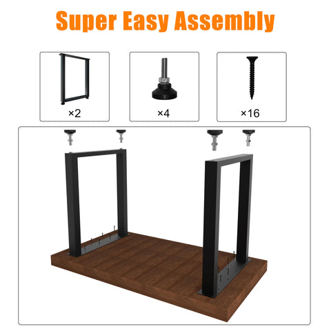 CHICAURA wood-top compatible legs support solid wood and butcher block tops.