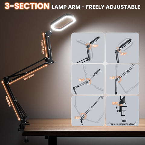 CHICLEW desk mount clamp provides secure fixed positioning.