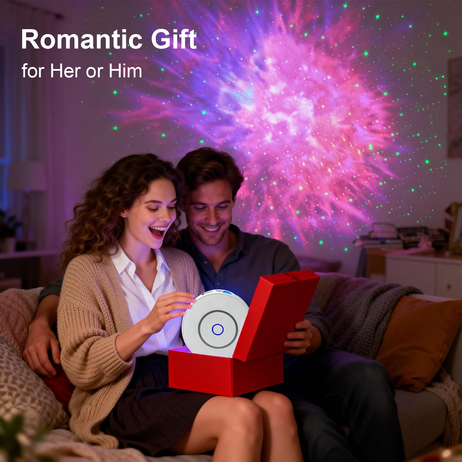 CHIGIH Smart Galaxy Projector compact gift box ideal for gifting.