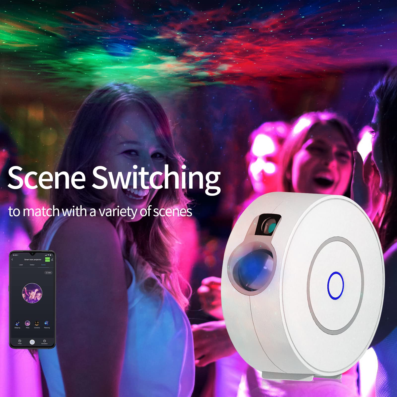 CHIGIH Smart Galaxy Projector quiet operation ensures a peaceful night's sleep.