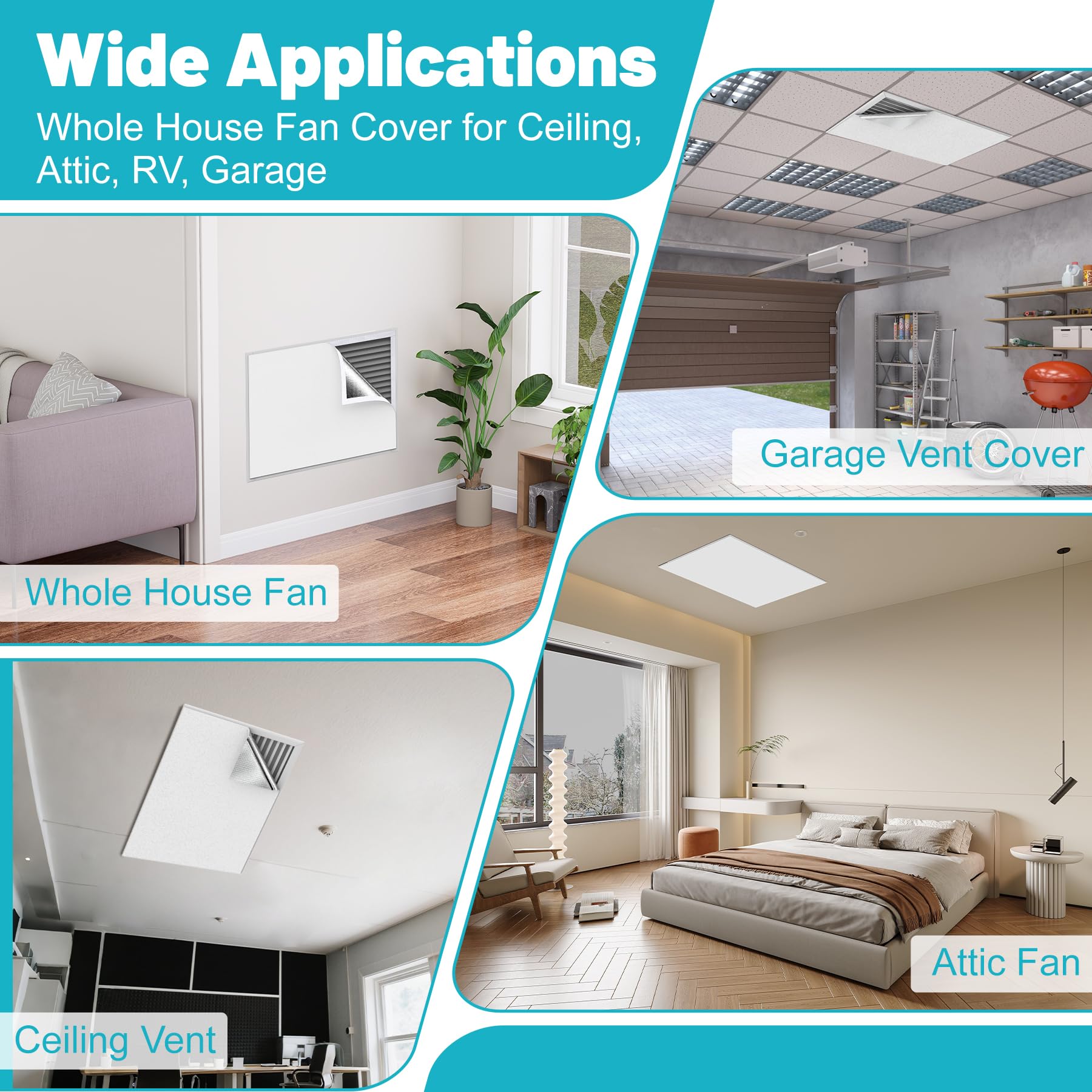Chiligent vent cover reflective surface enhances thermal efficiency around vents.