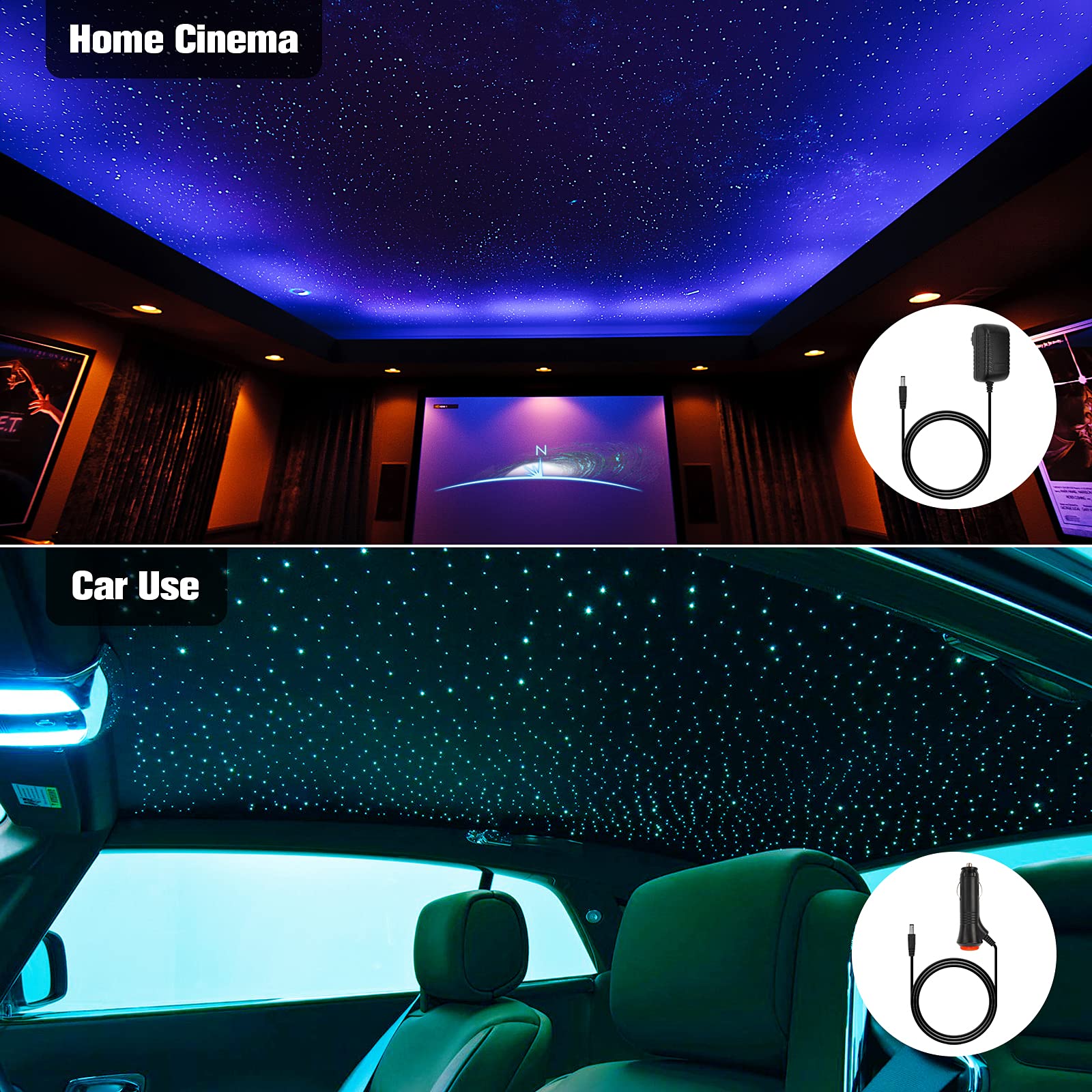 CHINLY Twinkle includes adapter and cigarette-lighter option for easy setup.