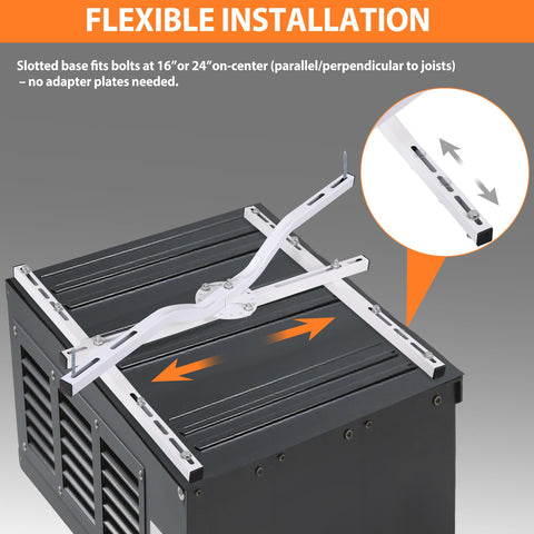 Chintooler H-bracket fits 24-inch OC joists for flexible installation.