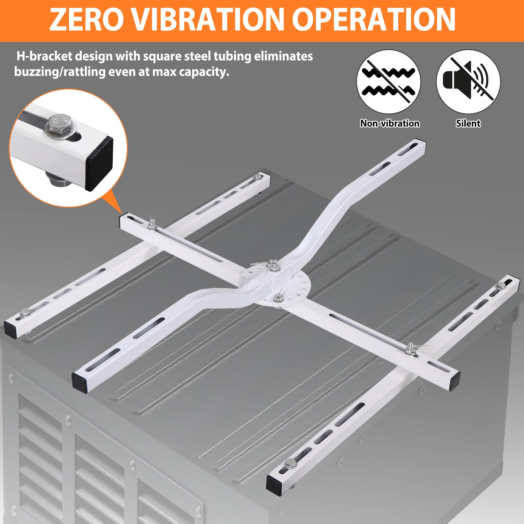 Chintooler bracket provides silent operation during high airflow.