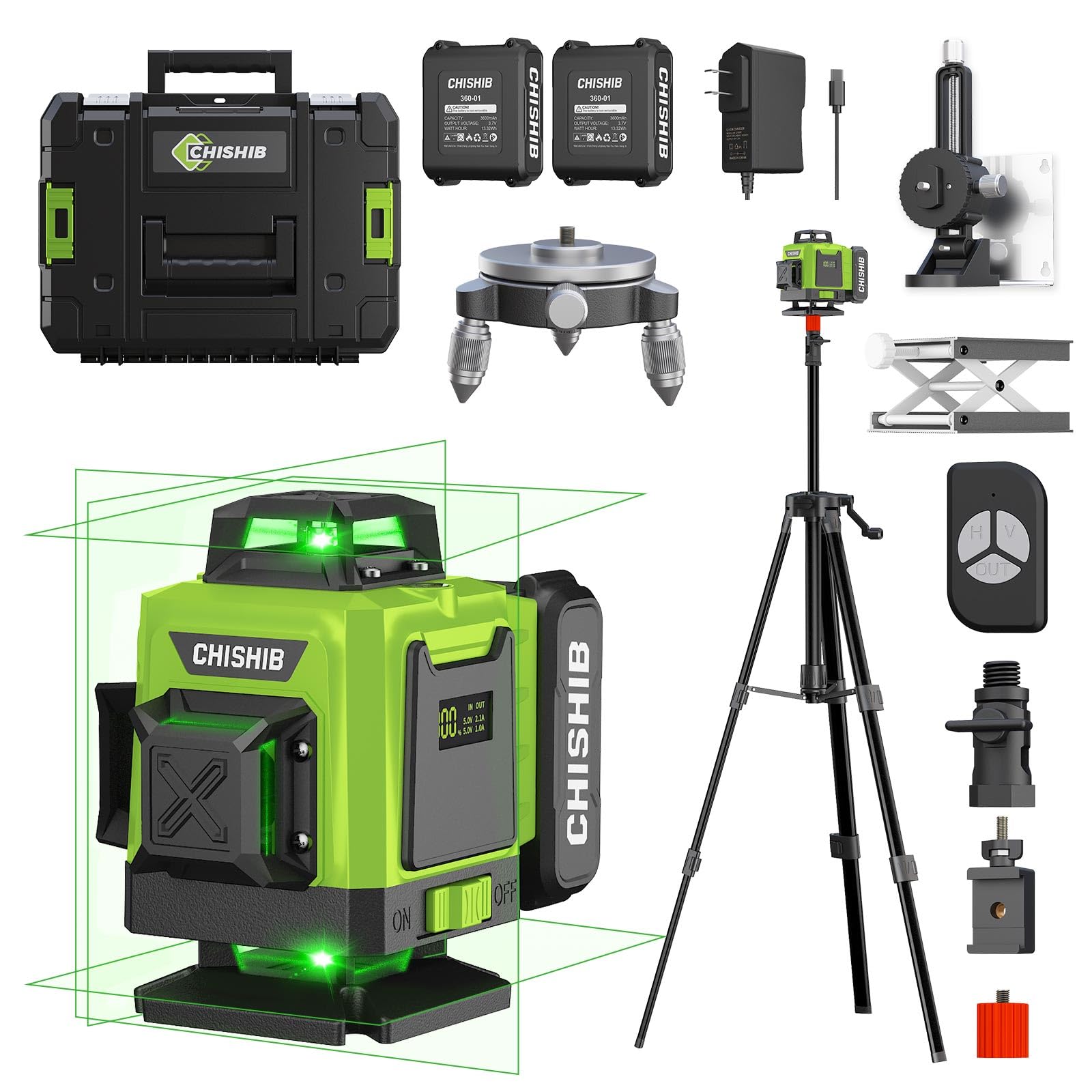 CHISHIB 16-lines green laser cross lines for precise wall mounting