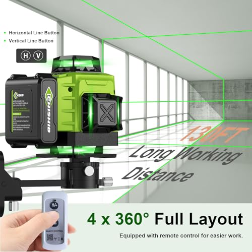 CHISHIB 4D green laser with 360° cross lines for accurate leveling