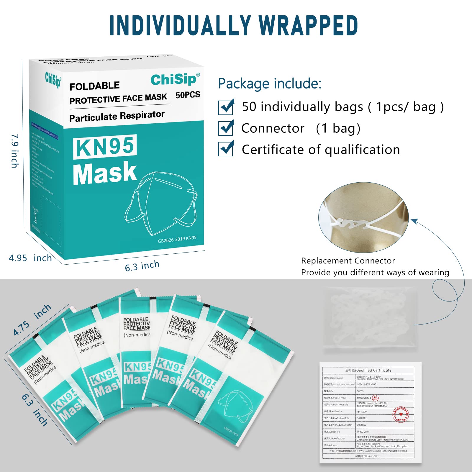 Sealed packaging of ChiSip masks for easy carry