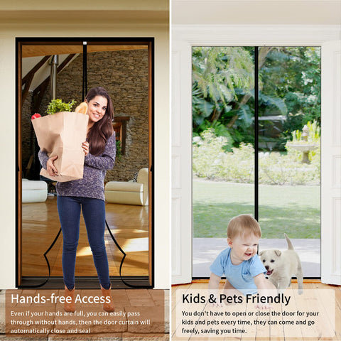 CHIYUNS screen door installed with velcro top strip demonstrates easy setup