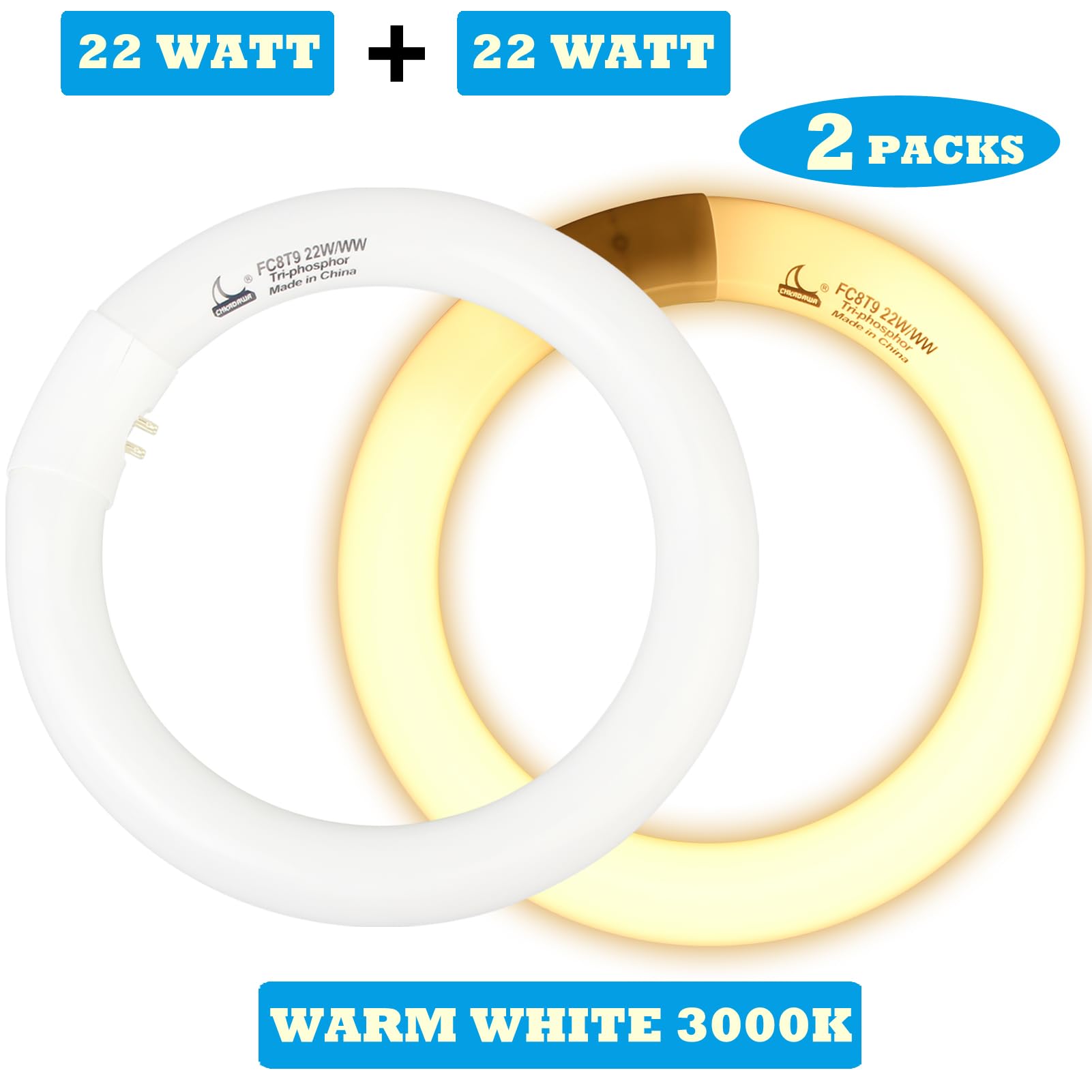 CHKADAWA 8-inch circline bulb with G10q base fits compatible fixtures smoothly at home.