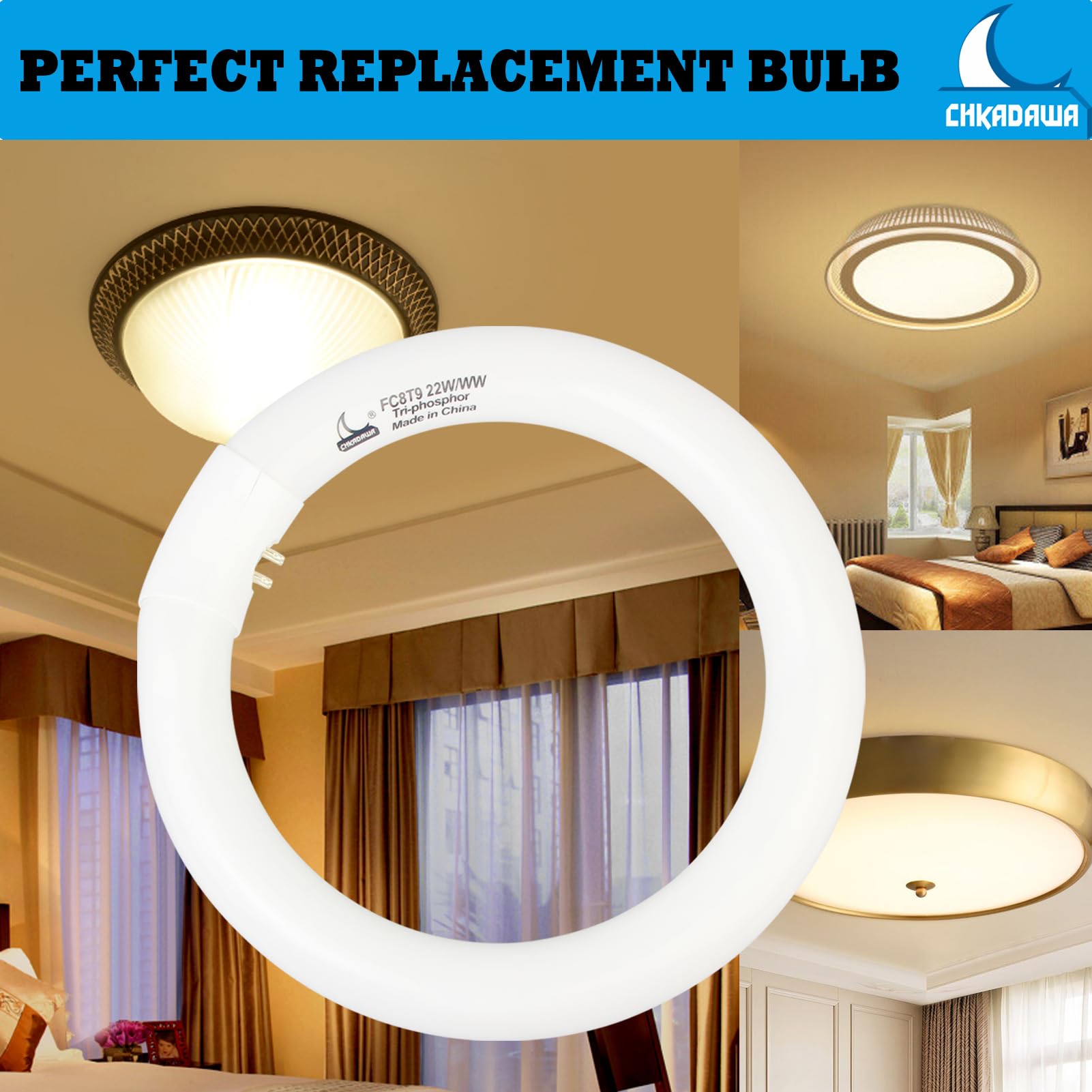 CHKADAWA FC8T9 KB bulbs are compatible with Sunlite, Sylvania, Philips, GE fixtures.