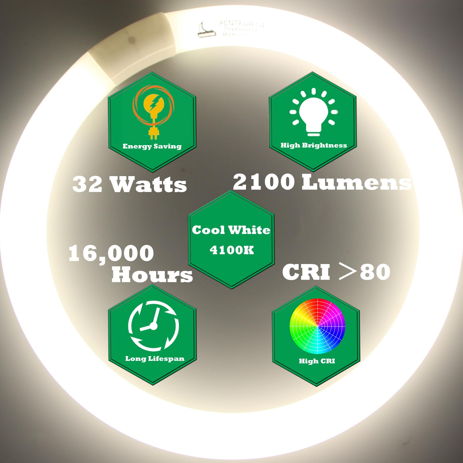 CHKADAWA fc16t9 16-inch 40W lightbulb providing bright cool white bath lighting.