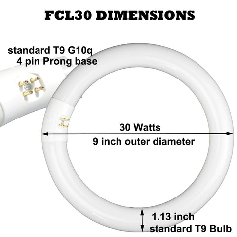 CHKADAWA FC9T9 9-inch circline bulb for ceiling fan installation.