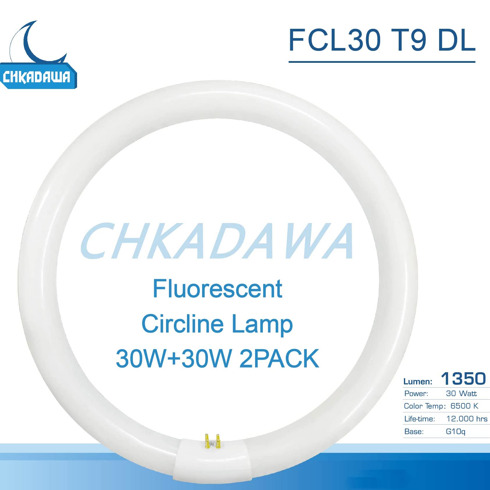 CHKADAWA FC9T9 9-inch circline bulb glow demonstrates high lumen output.
