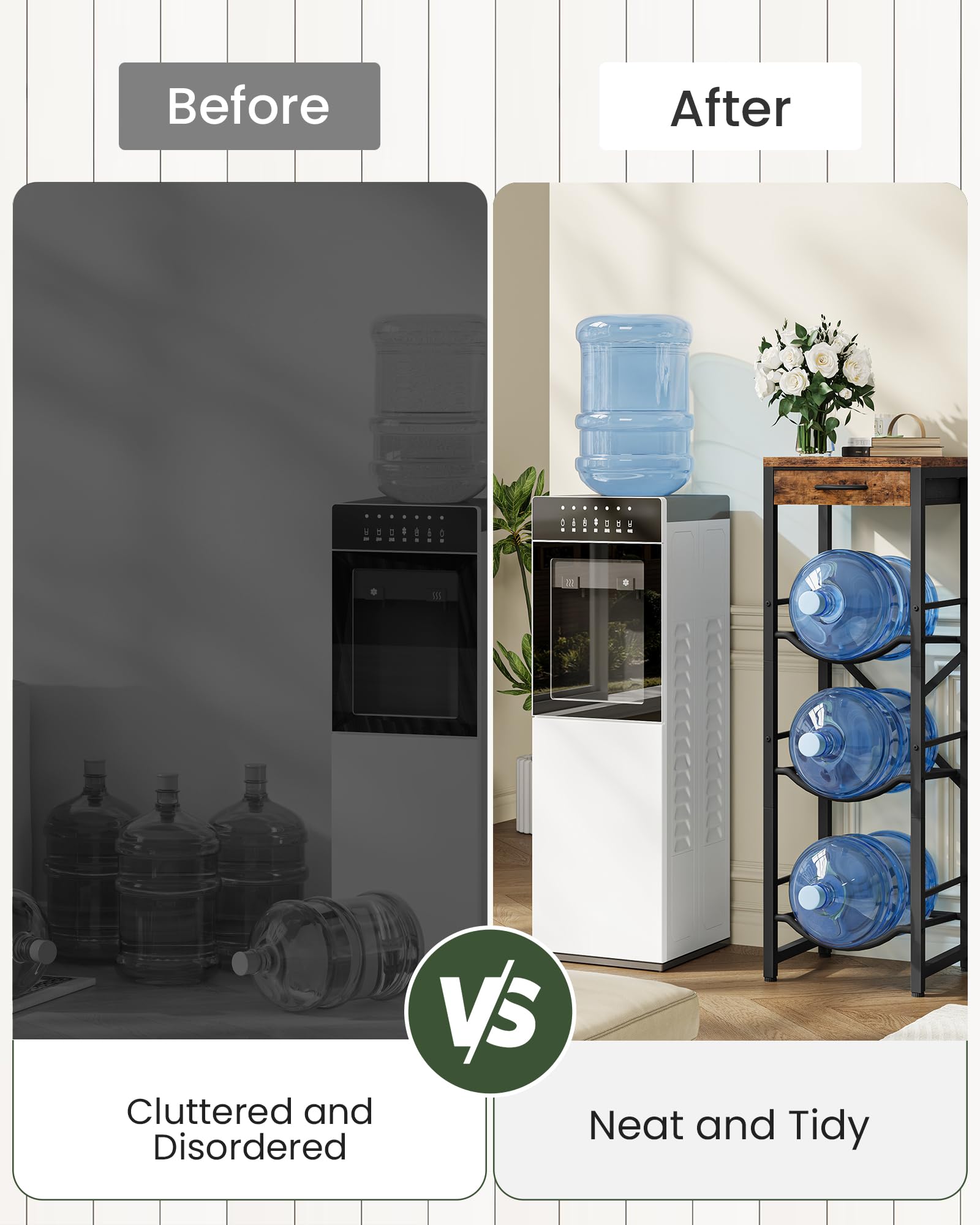 CHOEZON vintage-industrial design in black with rustic brown panel enhances room aesthetics