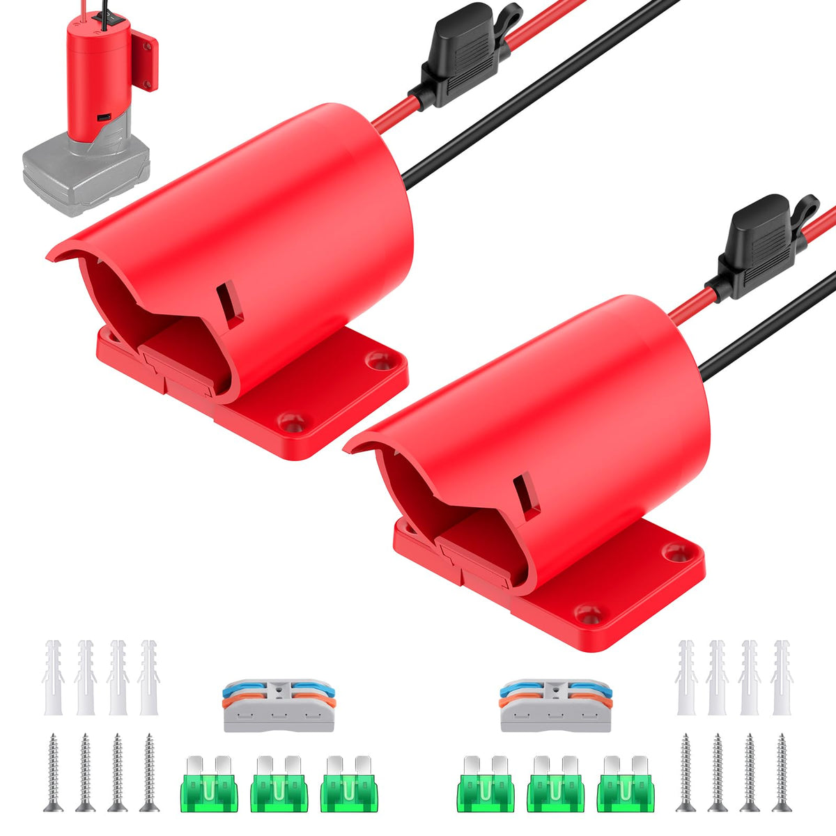 CHoiKWong power wheel adapter in Milwaukee M12 battery slot for simple power conversion.