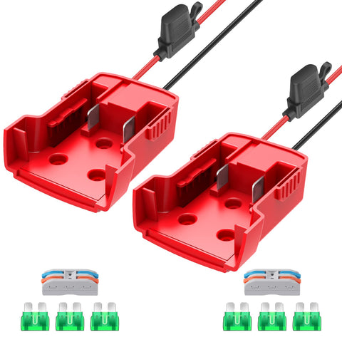CHoiKWong power wheel adapter connected to Milwaukee M18 battery for seamless DIY power