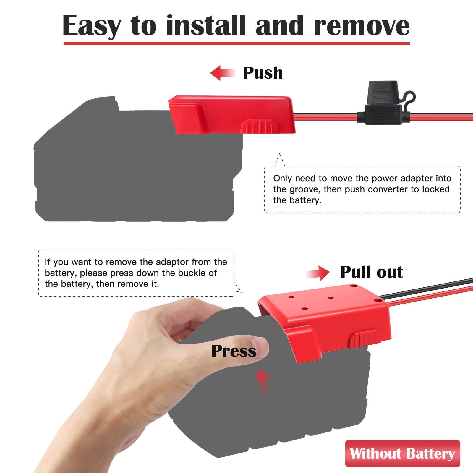 Two wiring terminals included for quick, secure connections