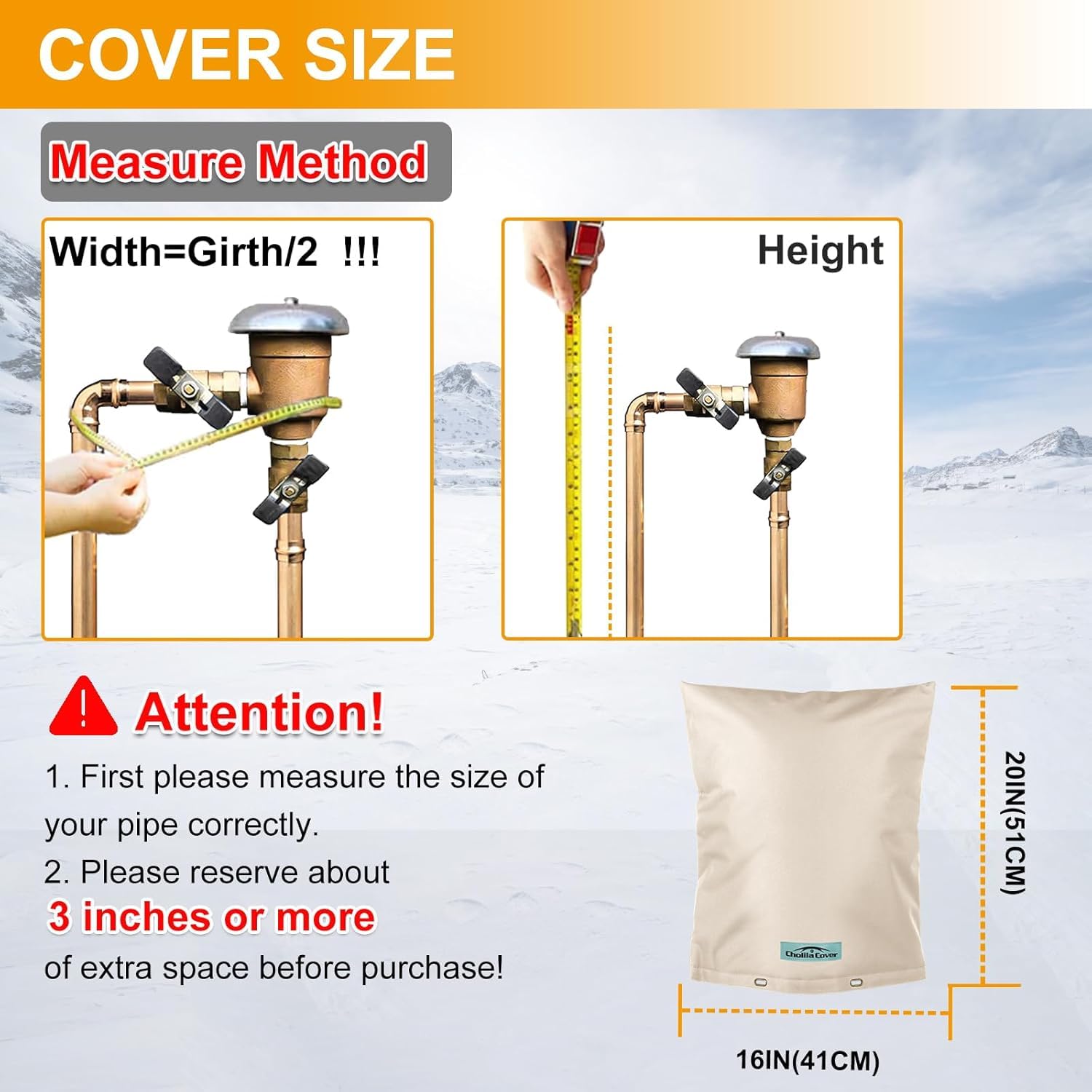 Cholila Cover 7-layer insulation close-up for winter pipe protection.