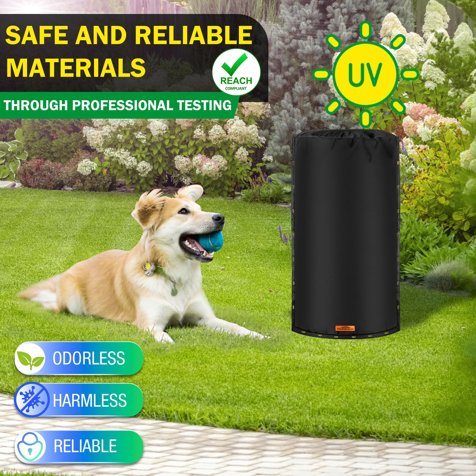 Cholila Cover anti-wind Velcro closures demonstrating secure fit